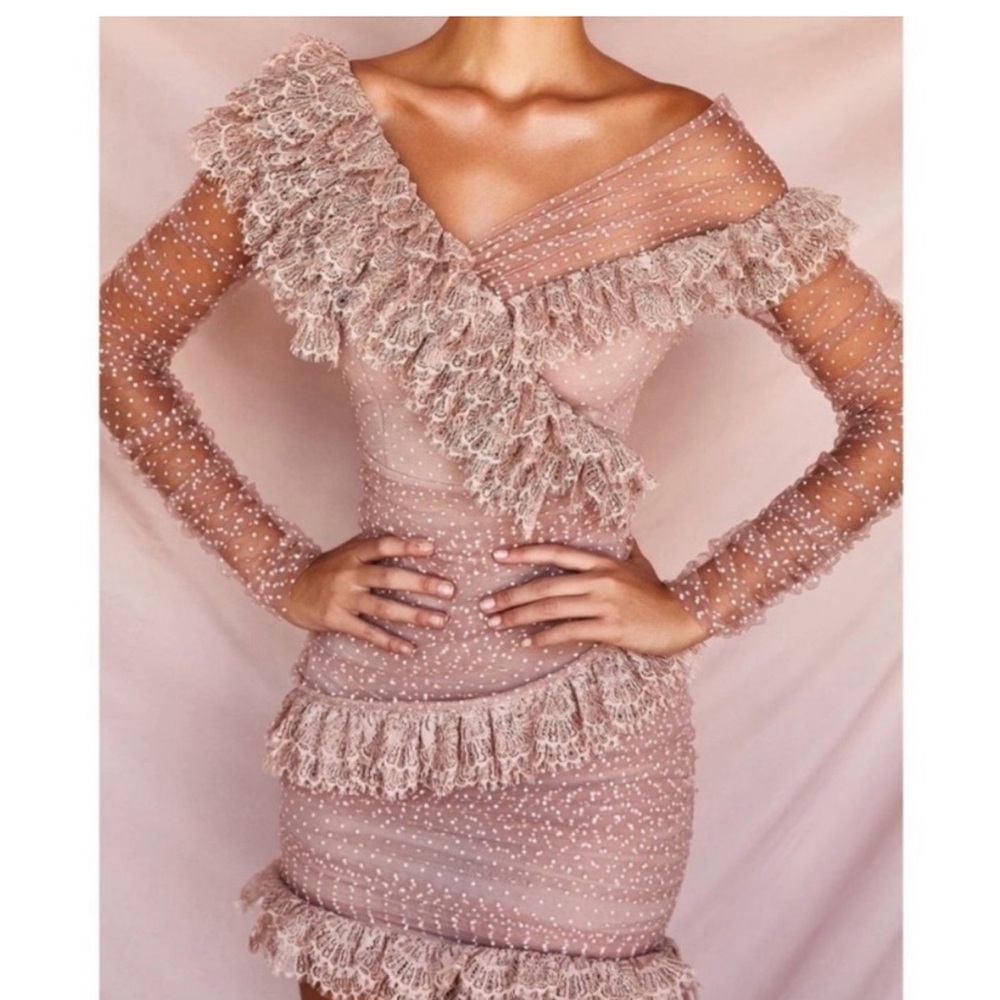 House of CB London Sorrel Blush Dress Size Small